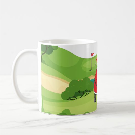 Golfer Santa Claus Golfen am Kurs Weihnachten Kaffeetasse (Links)