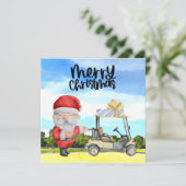 Golfer Santa Claus Golfen auf Grün zu Weihnachten (Stehend Vorderseite)
