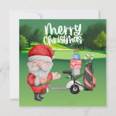 Golfer Santa Claus Golfen auf Grün zu Weihnachten (Vorderseite)