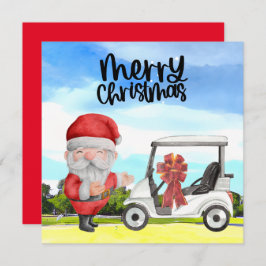 Golfer Santa Claus Golfen auf Grün zu Weihnachten