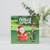 Golfer Santa Claus Golfen auf Grün zu Weihnachten (Stehend Vorderseite)