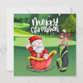 Golfer Santa Claus Golfen auf Grün zu Weihnachten (Vorderseite)