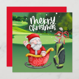 Golfer Santa Claus Golfen auf Grün zu Weihnachten
