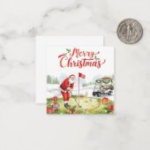 Golfer Santa Claus Golfing Christmas Holiday Mitteilungskarte (Vorderseite/Rückseite Beispiel)