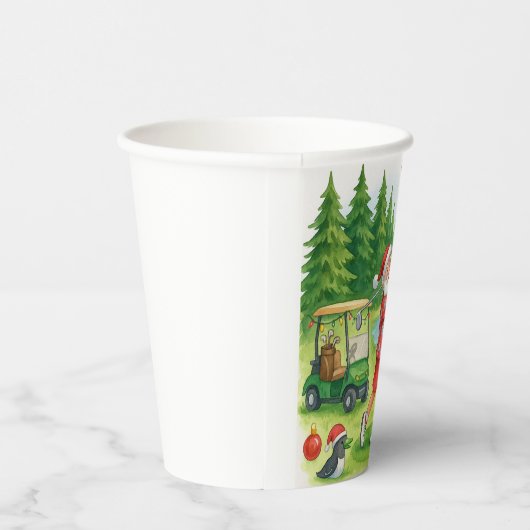 Golfer Santa Claus Golfing in Minnesota on Green Pappbecher (Rechts)