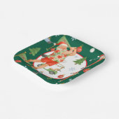 Golfer Santa Claus Golfing in Minnesota on Green Pappteller (Gewinkelt)