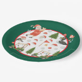 Golfer Santa Claus Golfing in Minnesota on Green Pappteller (Schrägansicht)