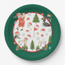 Golfer Santa Claus Golfing in Minnesota on Green