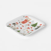 Golfer Santa Claus Golfing in Minnesota on Green Pappteller (Gewinkelt)