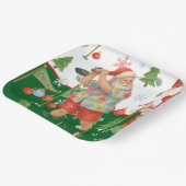 Golfer Santa Claus Golfing in Minnesota on Green Pappteller (Gewinkelt)