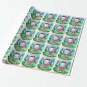 Golfer Santa Claus ist Golf & Weihnachtsbaum Geschenkpapier (Ungerollt)