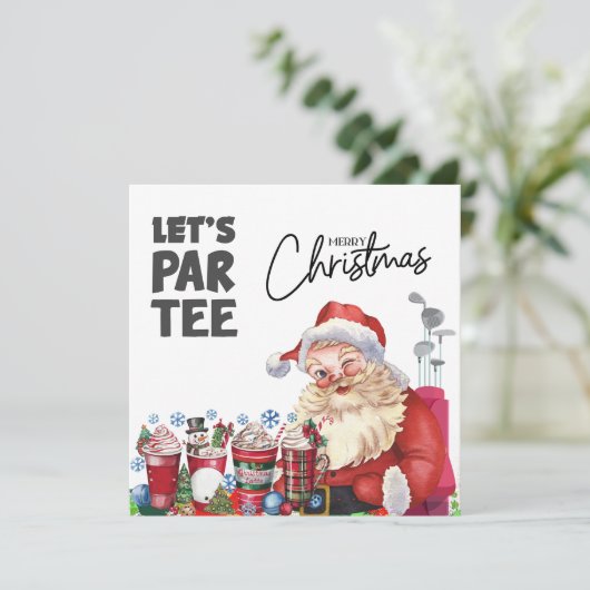 Golfer Santa Claus mit Golf Bag Gelassen par T-Shi (Stehend Vorderseite)