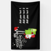 Golfer Santa Claus mit Golftasche Weihnachten Banner (Vertikal)