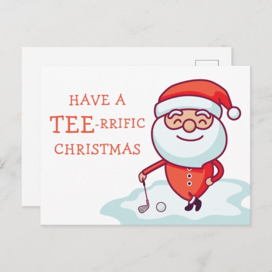 Golfer Santa Claus Postkarte (Vorne/Hinten)