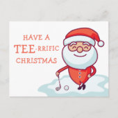Golfer Santa Claus Postkarte (Vorderseite)