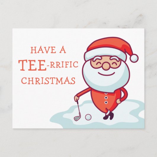 Golfer Santa Claus Postkarte (Vorderseite)