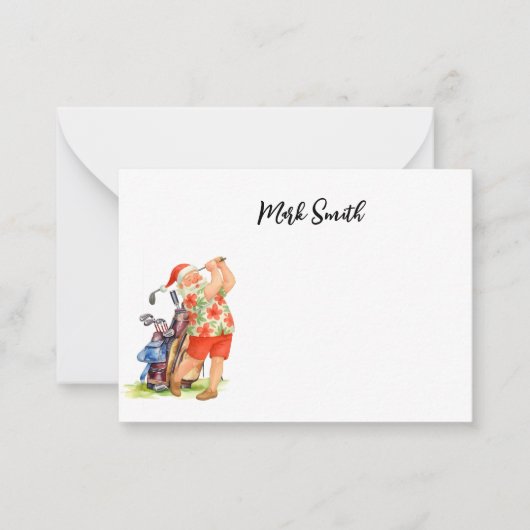 Golfer Santa Claus zu Weihnachten Mitteilungskarte (Vorderseite)