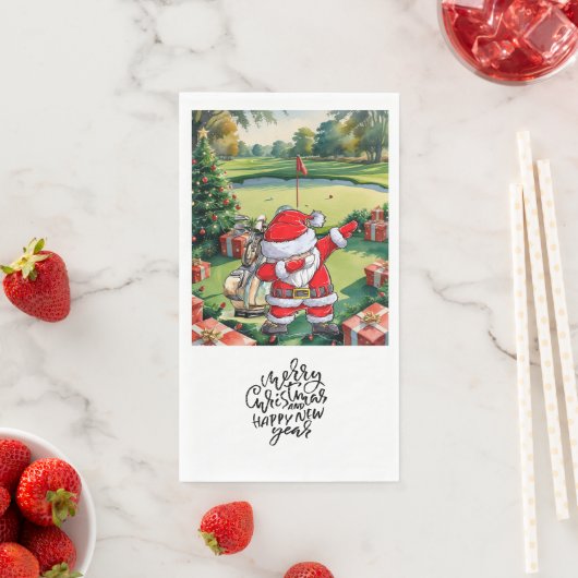 Golfer Santa Cluas Dabbing Golf Christmas Party Serviette (Beispiel)