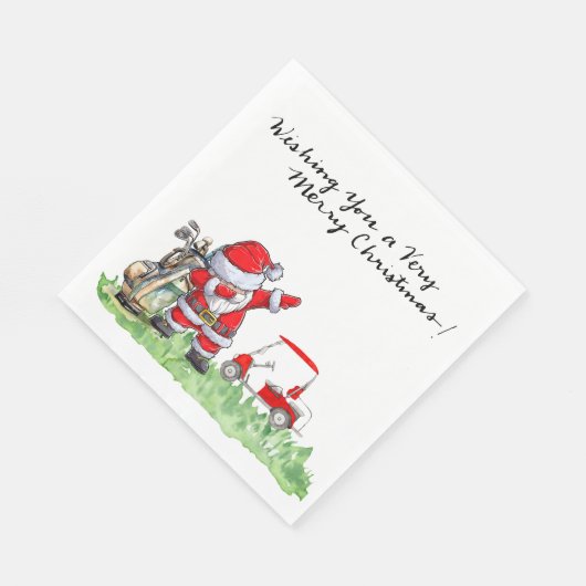 Golfer Santa Cluas Dabbing Golf Weihnachtsfest Par Serviette (Ecke)