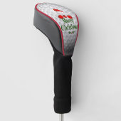 Golfer Santa, "Frohe Weihnachten" Grüße Golf Headcover (angewinkelt)
