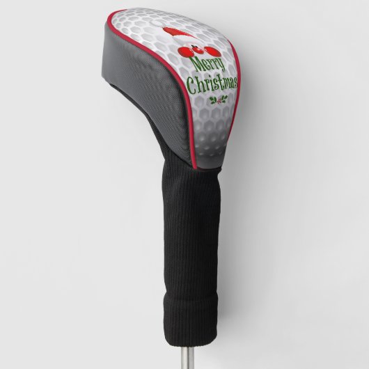 Golfer Santa, "Frohe Weihnachten" Grüße Golf Headcover (angewinkelt)