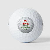 Golfer Santa, "Frohe Weihnachten" Grüße Golfball (Vorderseite)