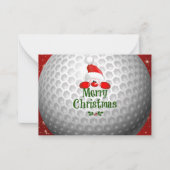 Golfer Santa, "Frohe Weihnachten" Grüße Mitteilungskarte (Vorderseite)
