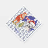 Golfer Santa mit Koala Bear auf Australischer Kart Serviette (Ecke)