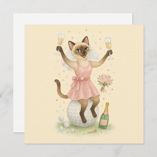 Golfer Save the Date Bride Bachelorette Einladung (Vorne/Hinten)