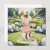 Golfer Save the Date Bride Bachelorette Einladung (Vorne/Hinten)