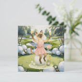 Golfer Save the Date Bride Bachelorette Einladung (Stehend Vorderseite)