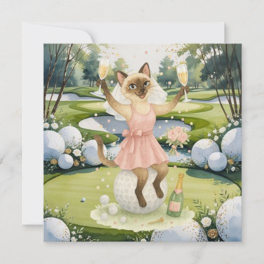 Golfer Save the Date Bride Bachelorette Einladung (Vorderseite)