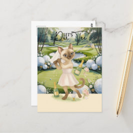 Golfer Save the Date Bride Bachelorette Postkarte