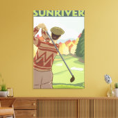 Golfer Scene - Sun River, Oregon Leinwanddruck (Insitu (Wohnzimmer))