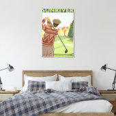 Golfer Scene - Sun River, Oregon Leinwanddruck (Insitu (Schlafzimmer))