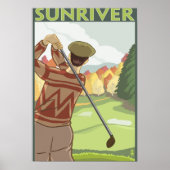 Golfer Scene - Sun River, Oregon Poster (Vorne)