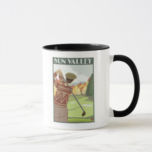Golfer Scene - Sun Valley, Idaho Tasse (Rechts)