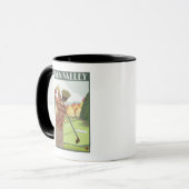 Golfer Scene - Sun Valley, Idaho Tasse (Vorderseite Links)