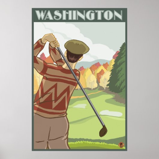 Golfer Scene - Washington Poster (Vorne)