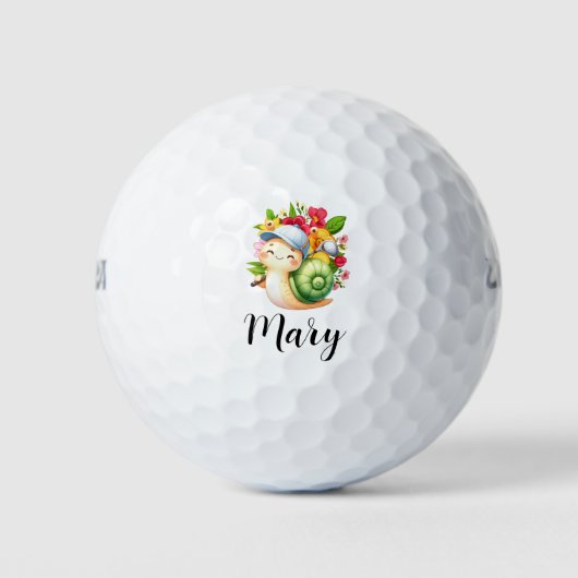 Golfer-Schnecke mit Blume Golfball (Vorderseite)