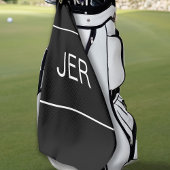 Golfer Schwarz-weiße Mit Monogramm Initials Sports Golfhandtuch