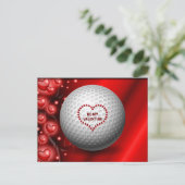 Golfer - Seien Sie meine Valentinkarte Postkarte (Stehend Vorderseite)