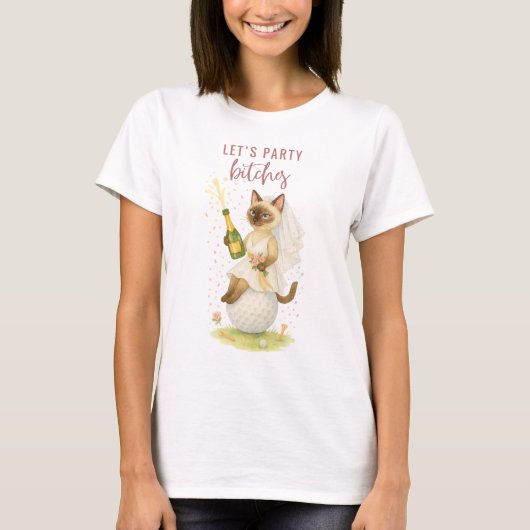 Golfer Siamese Cat Celebrating T-Shirt (Vorderseite)