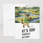 Golfer Siamese Cat Golf auf Golfplatz Postkarte (Vorne/Hinten)