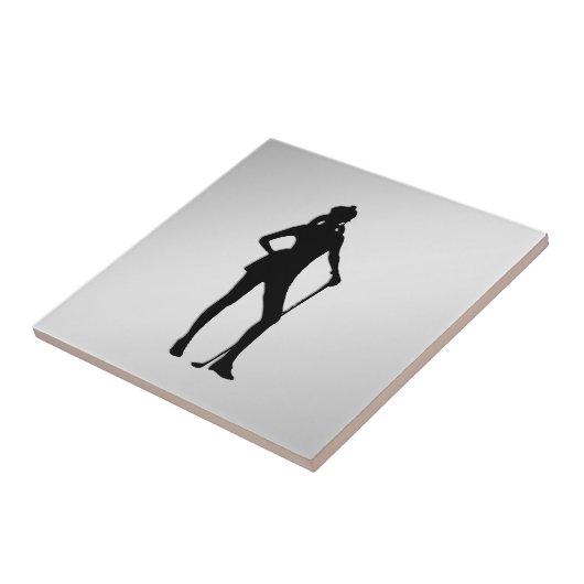 Golfer-Silber-Keramik Fliese (Seite)