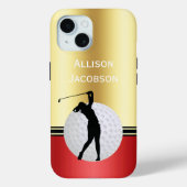 Golfer Silhouette, Ball personalisieren Case-Mate iPhone Hülle (Rückseite)