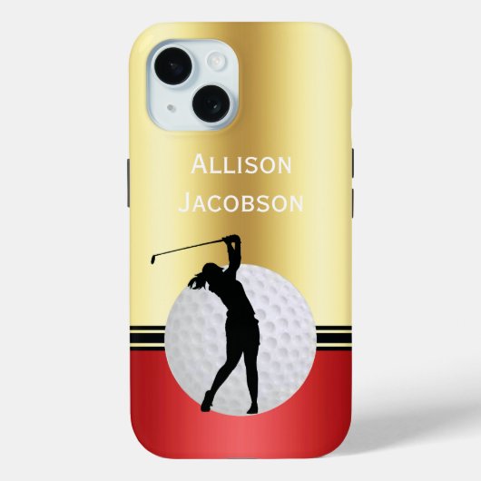 Golfer Silhouette, Ball personalisieren Case-Mate iPhone Hülle (Rückseite)