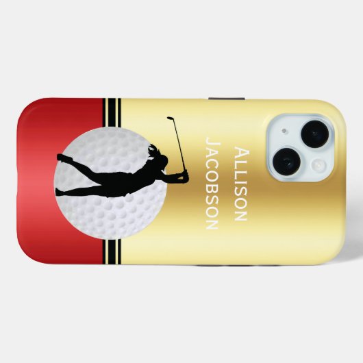 Golfer Silhouette, Ball personalisieren Case-Mate iPhone Hülle (Rückseite (Horizontal))