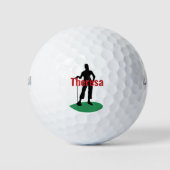 Golfer-Silhouette bei Weibchen Golfball (Vorderseite)