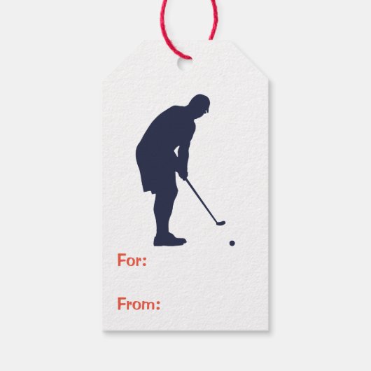 Golfer Silhouette Geschenkanhänger (Rückseite)